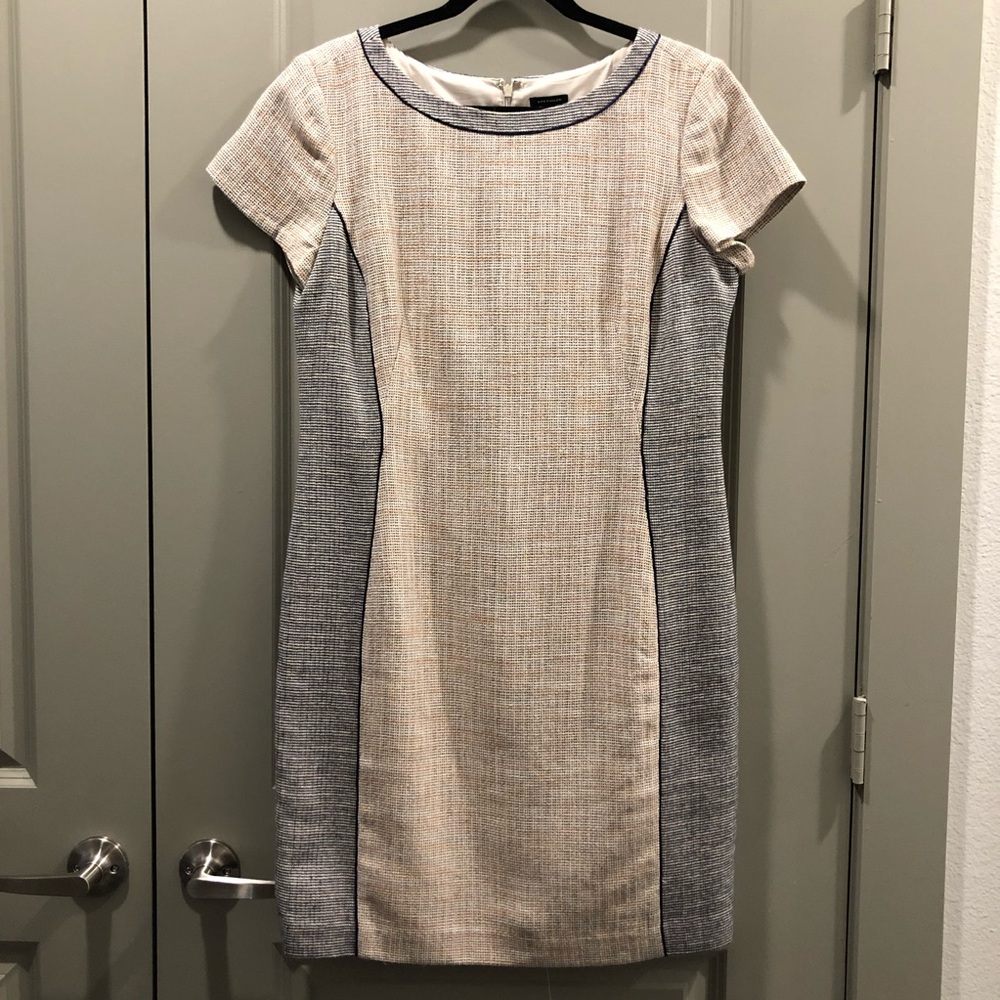 Ann Taylor Beige Woven Canvas-like Fabric Dress